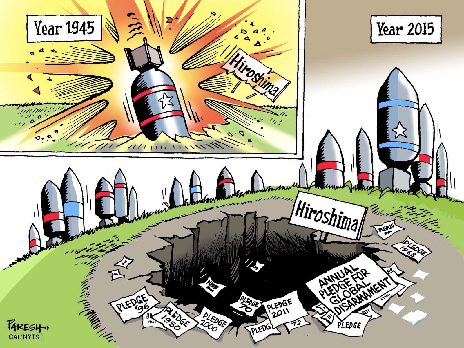 Group: ViewsAsia
Credit: PARESH
Source: The Khaleej Times - Dubai, UAE
Keywords: COLOR HIROSHIMA JAPAN NUCLEAR BOMB ATOMIC WEAPONS ANNIVERSARY 081015
Provider: CartoonArts International / The New York Times Syndicate