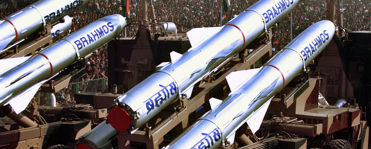** FILE **In this Jan. 26, 2007 file photo, Indian Army's Brahmos missiles, a supersonic cruise missile, are displayed during the Republic Day Parade in New Delhi, India. India on Tuesday January 20, 2009, tested its nuclear-capable Brahmos supersonic cruise missile, jointly developed with Russia, amid mounting tensions with rival Pakistan following the Mumbai terror attacks, a news report said.(AP Photo/Gurinder Osan, File)