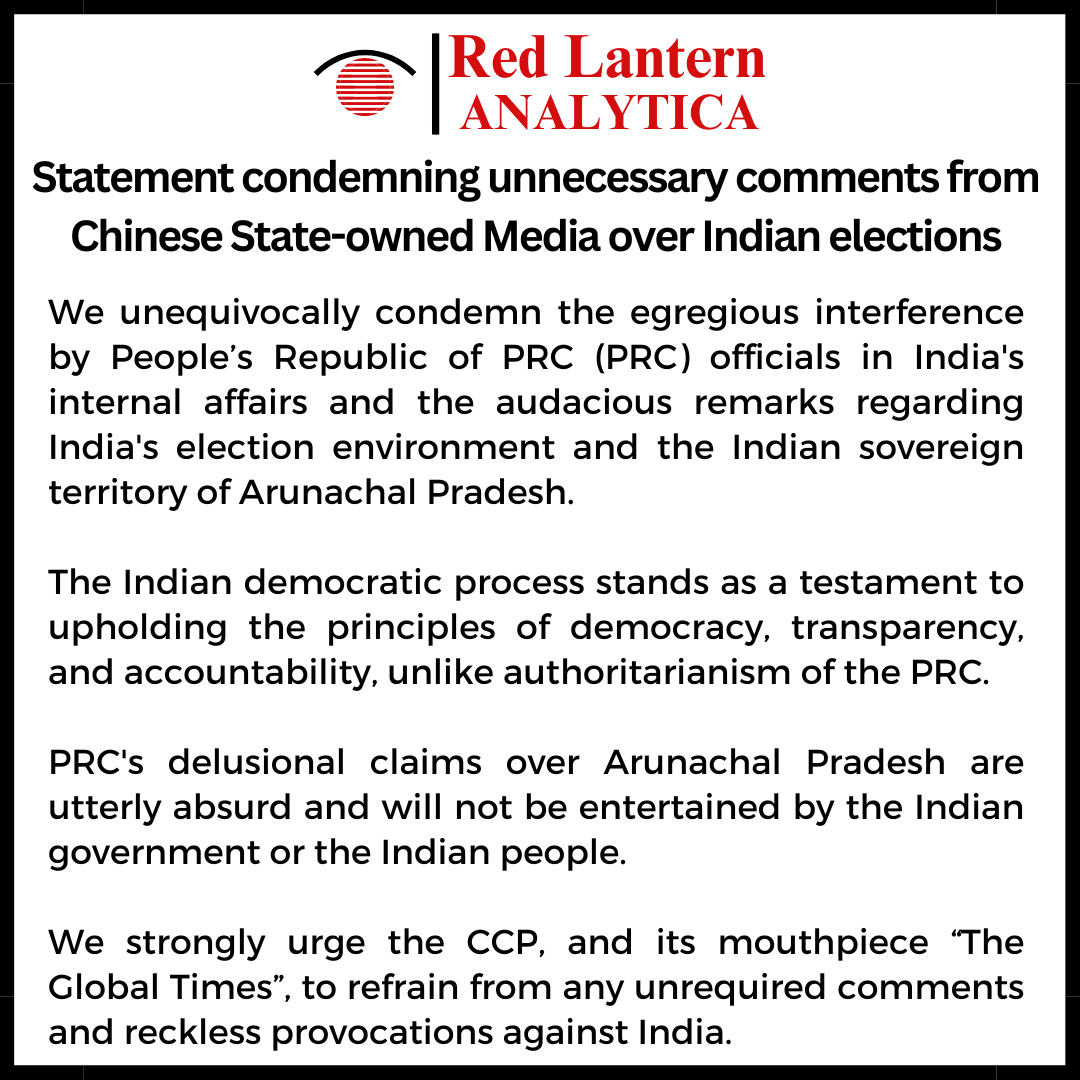 Statement condemning unnecessary comments from Chinese State-owned Media over Indian elections