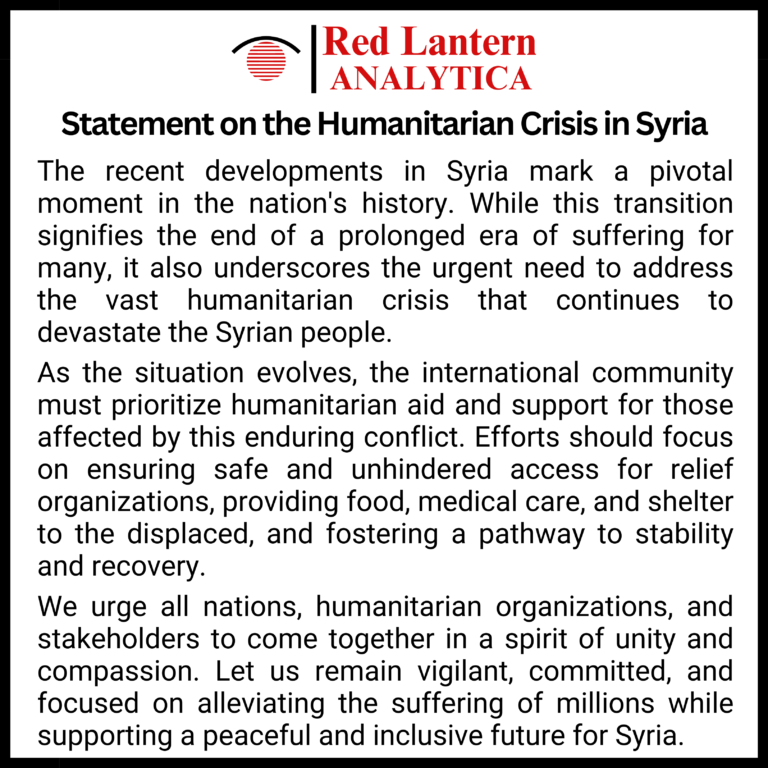 Statement on the Humanitarian Crisis in Syria